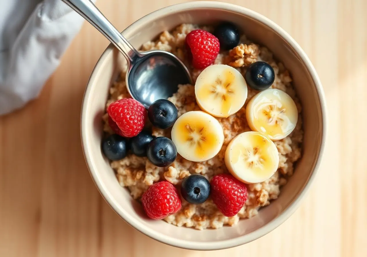 Aveia + frutas vermelhas + linhaça