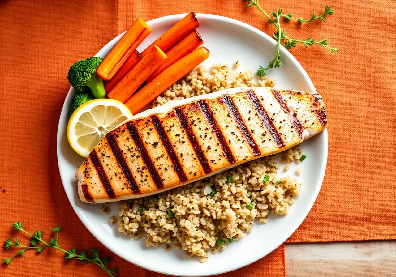 Tilápia grelhada com legumes