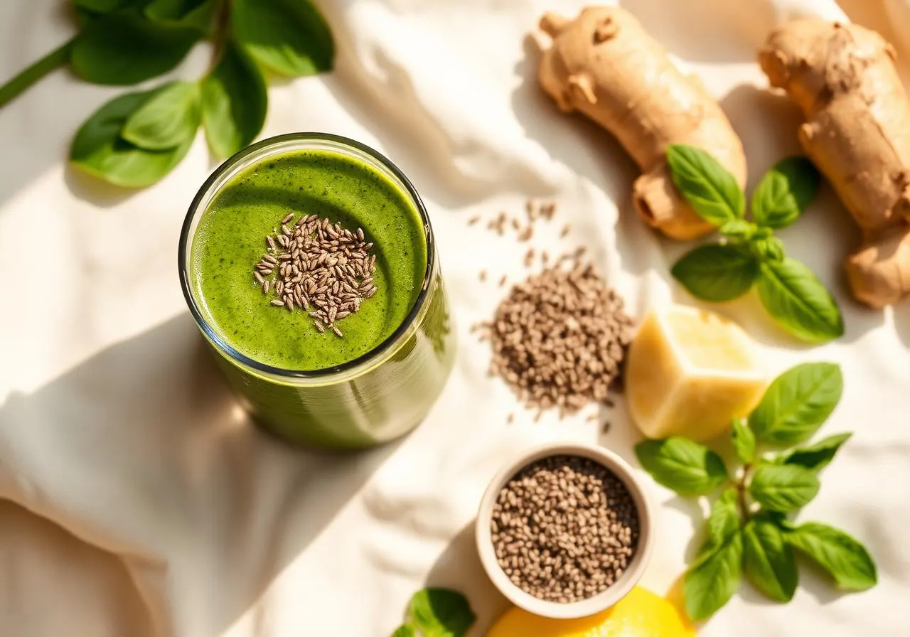Smoothie verde com gengibre
