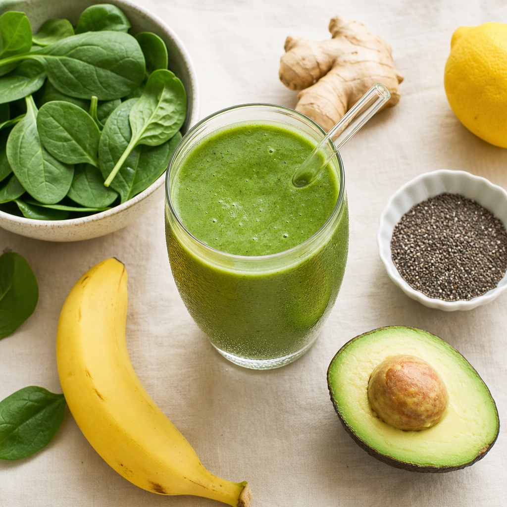 Smoothie verde com gengibre